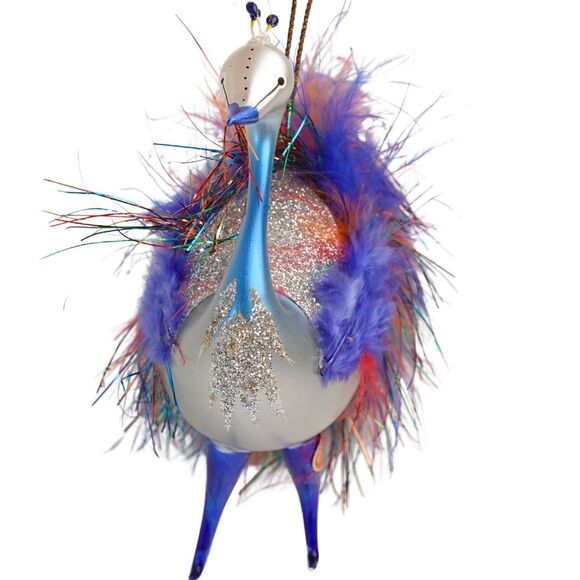 VTG Soffieria De Carlini Italy Christmas Ornament Peacock Bird RARE Color! - Picture 3 of 16